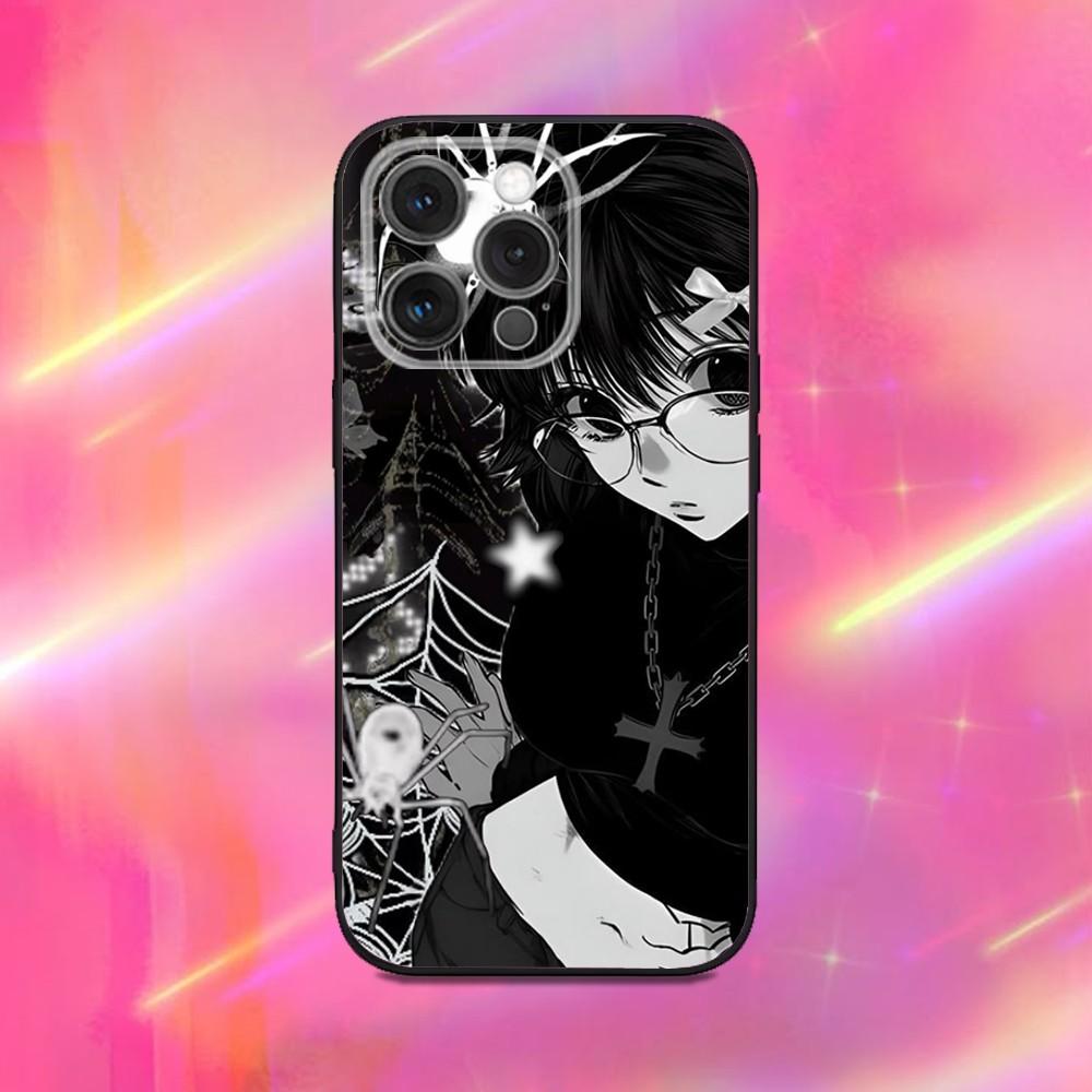 S-Shizuku M-Murasaki Anime Phone Case For iPhone 16,15,14,13,12,11,Pro,Max,Plus,X,XS,XR,SE,8,7,Mini,Soft Silicone Black Case