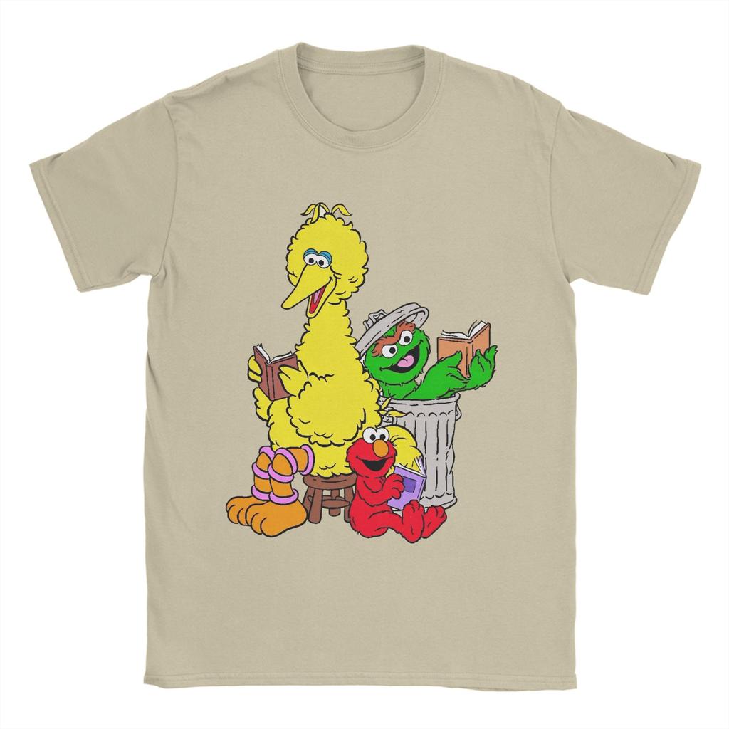 Sesames Streets Elmo T Shirt Unisex Womens Cotton Humor TShirts Round Collar Oscar Tees Short Sleeve Clothing 4XL 5XL