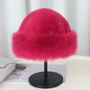 Faux Fur Winter Bucket Hat Solid Color Soft Texture Thickened Warm Plush Hat Gentle