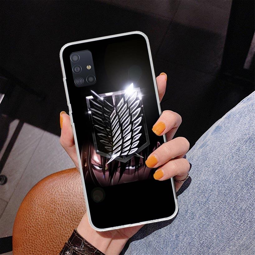 

Attack Levi Phone Case For Samsung Galaxy A52 A32 A22 A12 A51 A31 A50S A30S A20S A10S Note 20 Ultra 10 Plus S10 A72 A71 Galaxy A Samsung A51 4G
