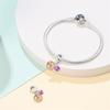 Authentic copper Charm Bead Charms Luxury Yellow Chrysanthemums Purple Pendant Bead Charms Compatible With Bracelets Women Making Delicate Gift