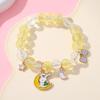 Sanrio Cinnamoroll Crystal Beaded Bracelet - Handmade Cartoon Gift for Female Students, Friends, and Couples.
