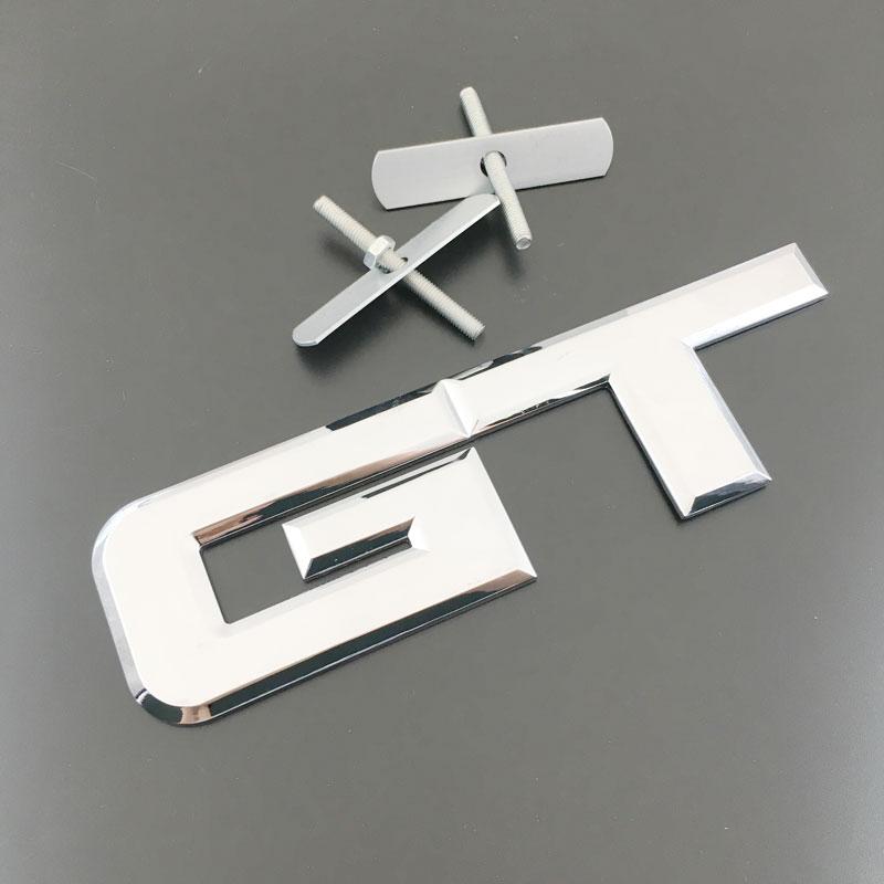 3D Metall Auto Styling GT Emblem Aufkleber Auto Chrom Frontgrill Abzeichen Decal für KIA BMW Ford Shelby GT Alfa Romeo Mercedes tm2