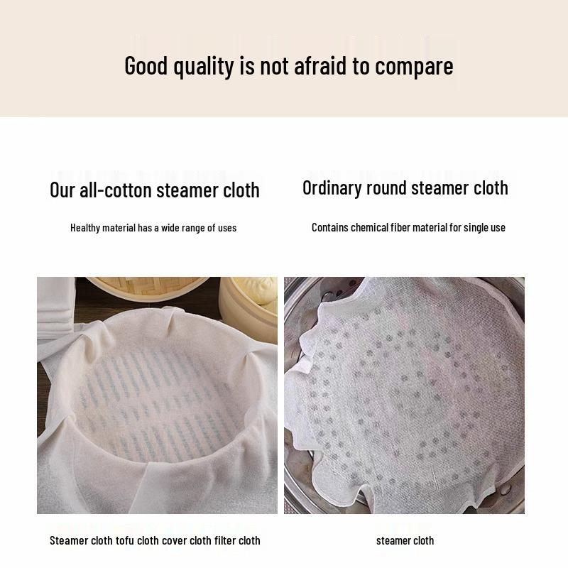 Dampfgarauflage aus reiner Baumwolle: Antihaft-Mulltuch für Reis, Tofu und Haushaltsfilterung