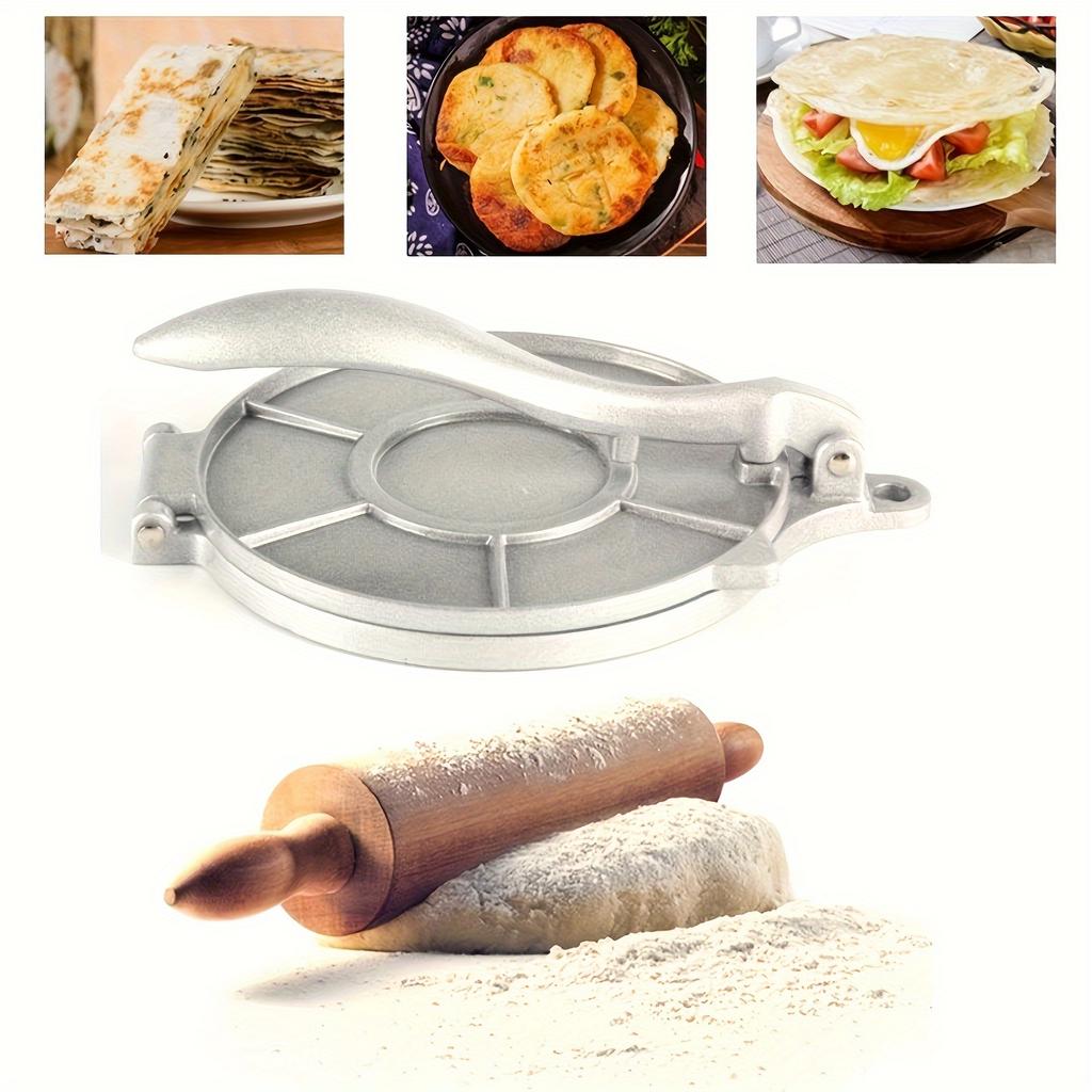 Macchina Stampa Tortillas di Mais in Alluminio Argentato da 6,5 pollici - Uno Strumento Multifunzione per Pressare l'Impasto