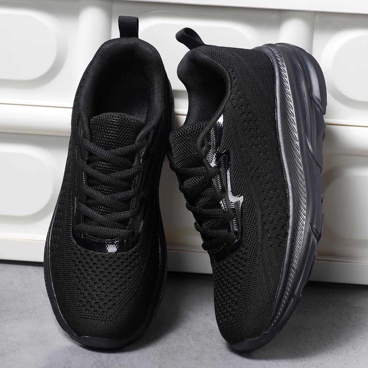 

TUINANLE Spring Women Sneakers Breathable Mesh Sports Shoes Outdoor Walking Soft Sole Driving Shoes Men 38 чёрный