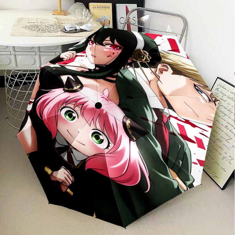 Spy Family Adventure Umbrella Folding Umbrella, Automatic Umbrella 8-Frame for Travel, Camping Use Gift for Halloween Christmas