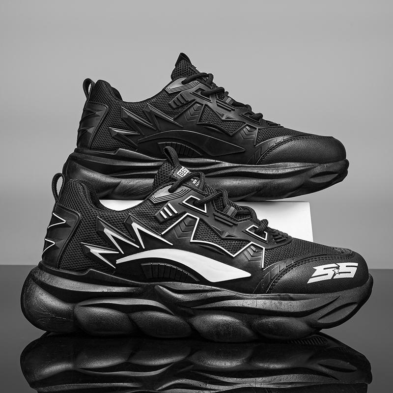 

Спортивная обувь, мужские легкие кроссовки для бега, прогулочная повседневная дышащая обувь, нескользящая удобная черная обувь, размер 39-44 Hombre 39 чёрный