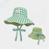 Women's Summer Korean Style Reversible Plaid Fisherman Hat Student Versatile Wide Brim UV Protection Sun Hat Fashionable Headwear Daily Outings School