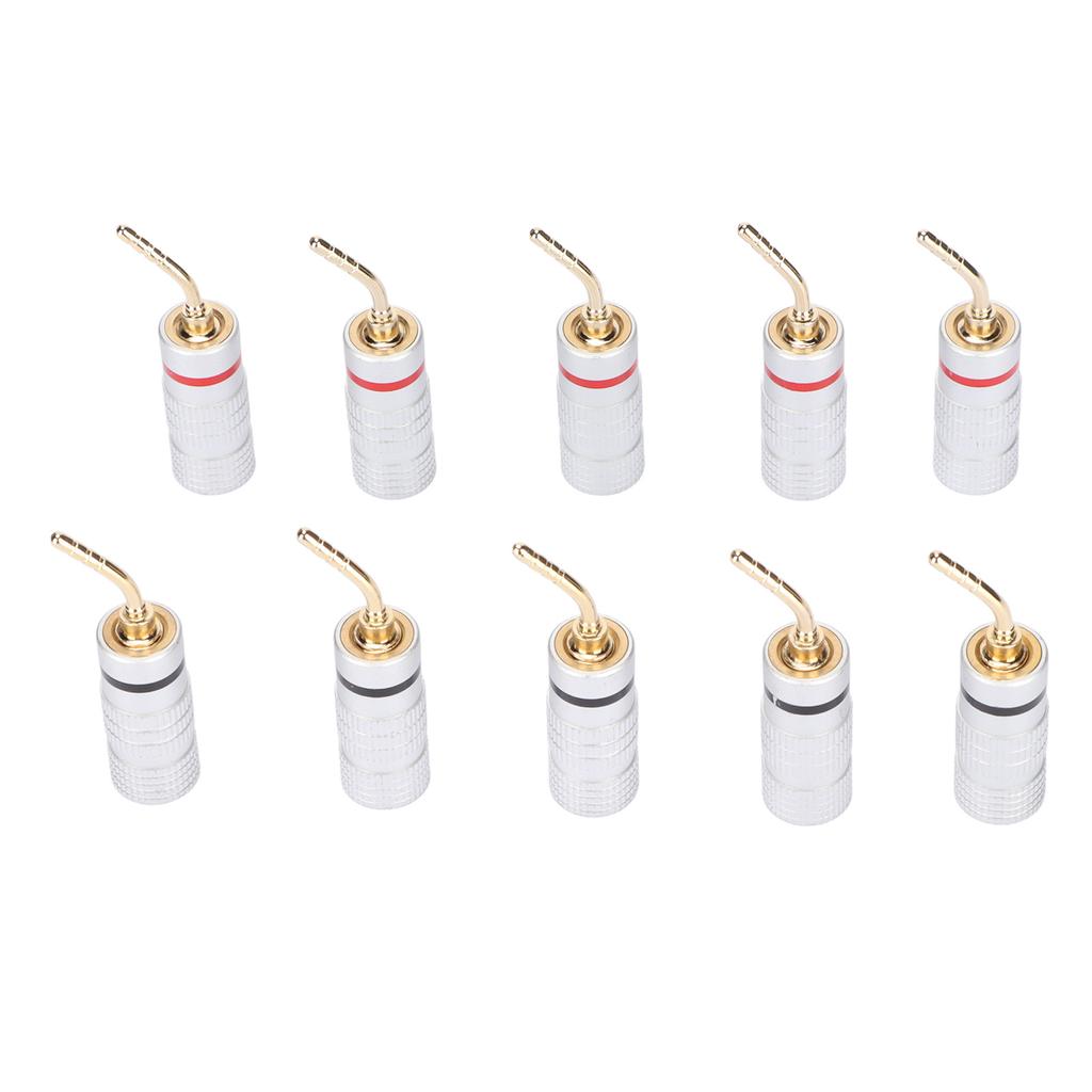 10pcs Banana Plug Needle Type Professional 24K Gold Plated Speaker Wire Connectors for Speaker Wire