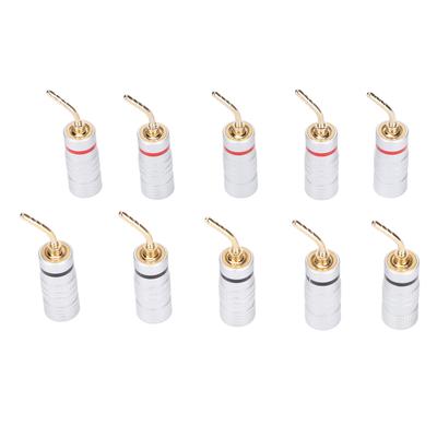 10pcs Banana Plug Needle Type Professional 24K Gold Plated Speaker Wire Connectors for Speaker Wire