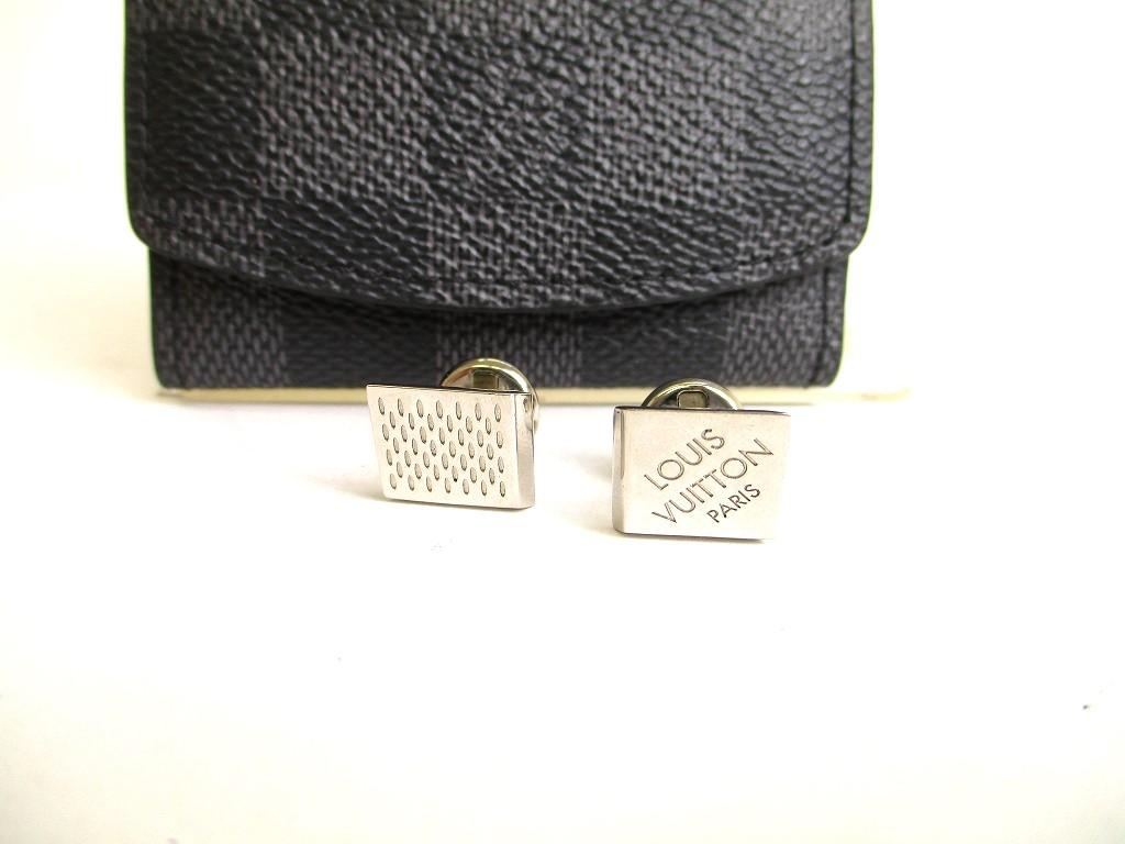 

Автентичні срібні металеві манжети LOUIS VUITTON Запонки Damier №9816 Відремонтовані