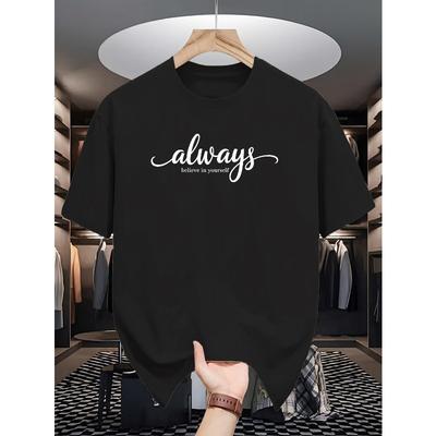 Europäische Größe Herren Sommer Kurzarm T-Shirts, Modische und Trendige Bedruckte Herren Unterhemden Rundhals Freizeitkleidung