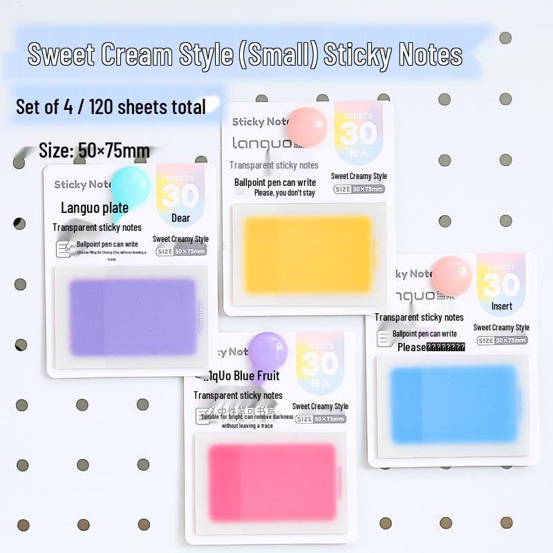 Blue Fruit Creamy Matte Sticky Notes - Gradient Pearlescent Memo Pad with Morandi Color System.