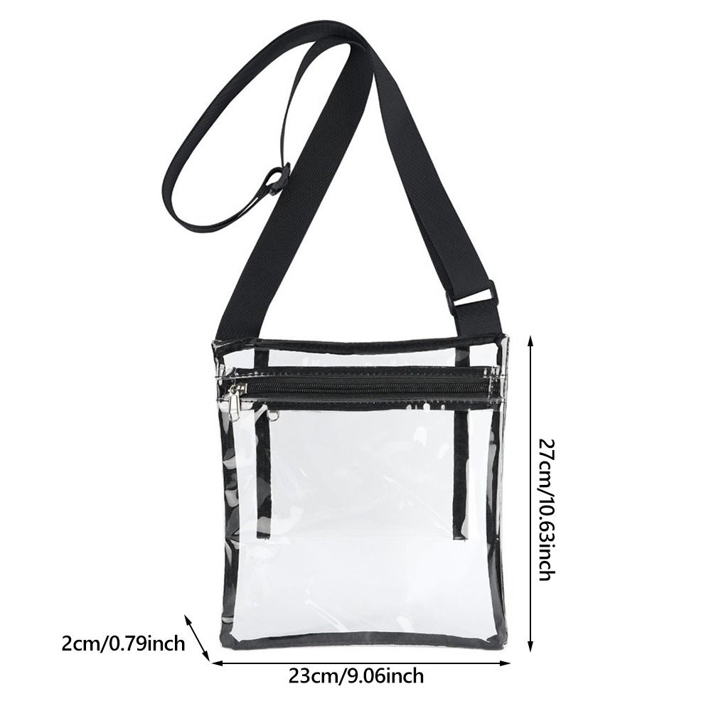 Casual PVC Waterproof Transparent Pouch Large Capacity Adjustable Strap Shoulder Bag Lightweight Messenger Bag Women