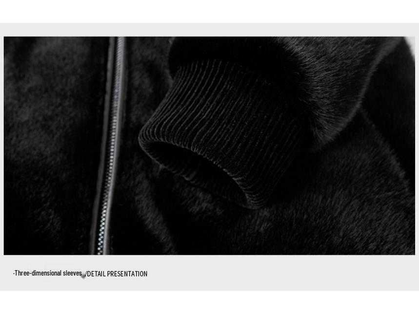 Men's Winter 2025 Sable Wool Jacket: Middle-aged Short Loose Lapel Coat