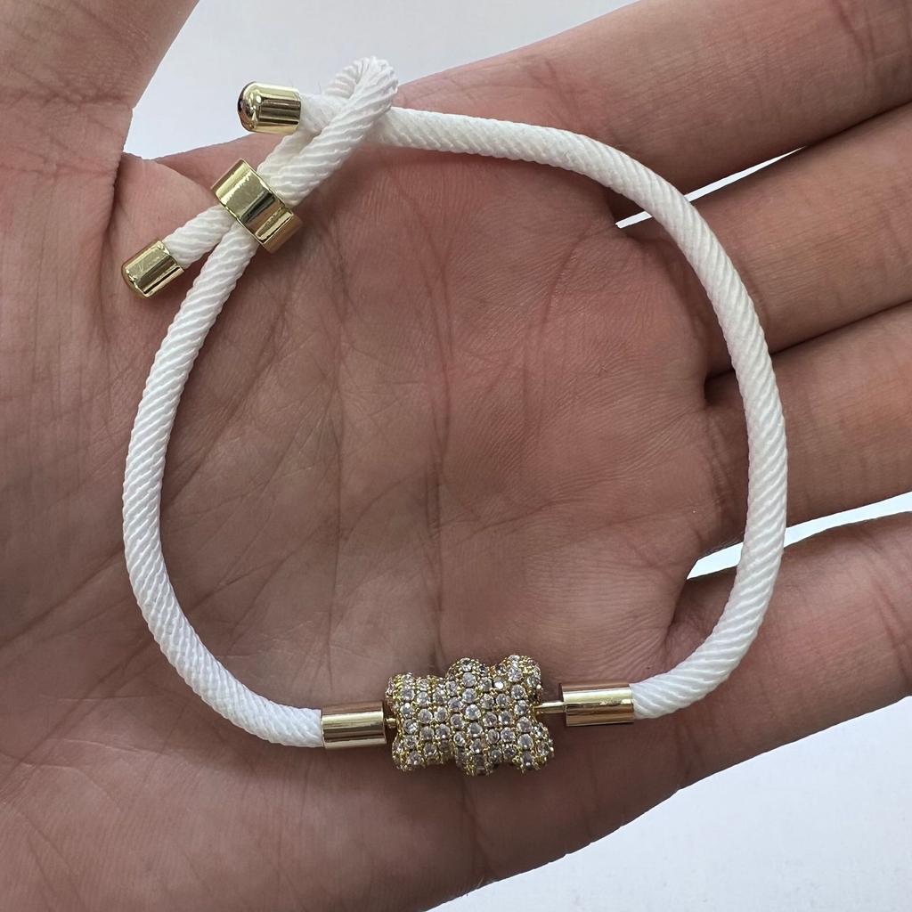 Woven Hand Rope Full Diamond Double-Sided Two-Color Bear Bracelet Color Jewelry Accessories Vl207