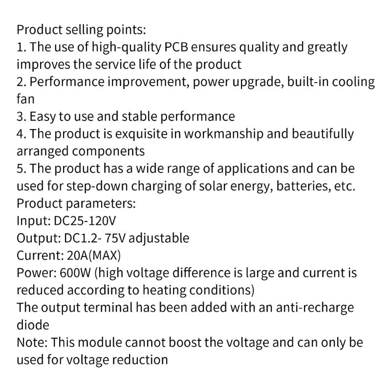 Universelles 600W Step-Down Spannungsreglermodul Power Board Für DIY Industriellen Einsatz Und Elektronische Anwendungen