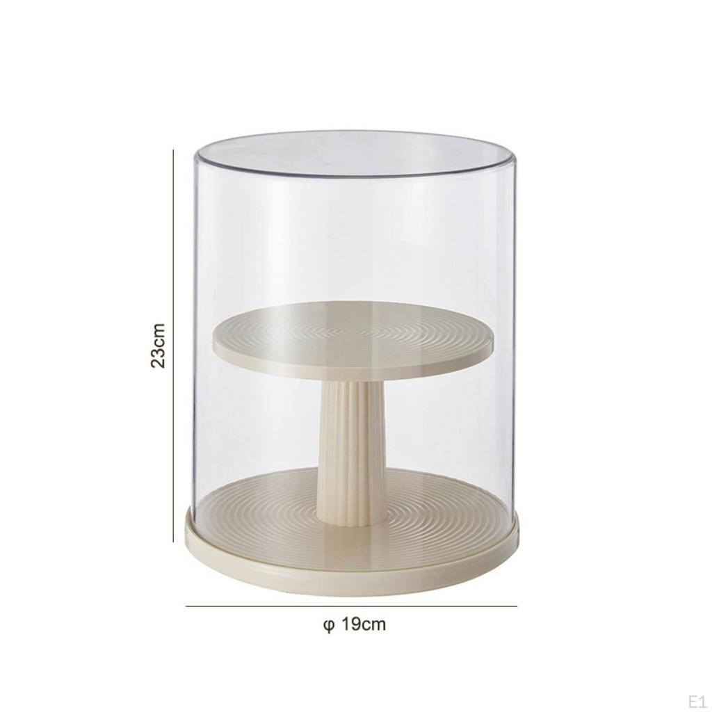 Figurine Display Case with Dust 360Degree cover° Rotating Stand Dustproof Holder for