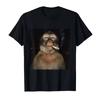 Smoking Monkey Tshirt Unisex Camiseta Hombre Mujer Funny Meme Graphic Tee Roupas Moda Masculina Feminina Y2K Summer Casual Top