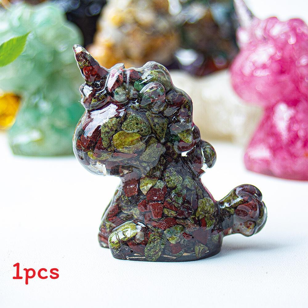 Unicorn Resin Figurine With Handcrafted Crystal Texture For Home Decor And Giftgiving