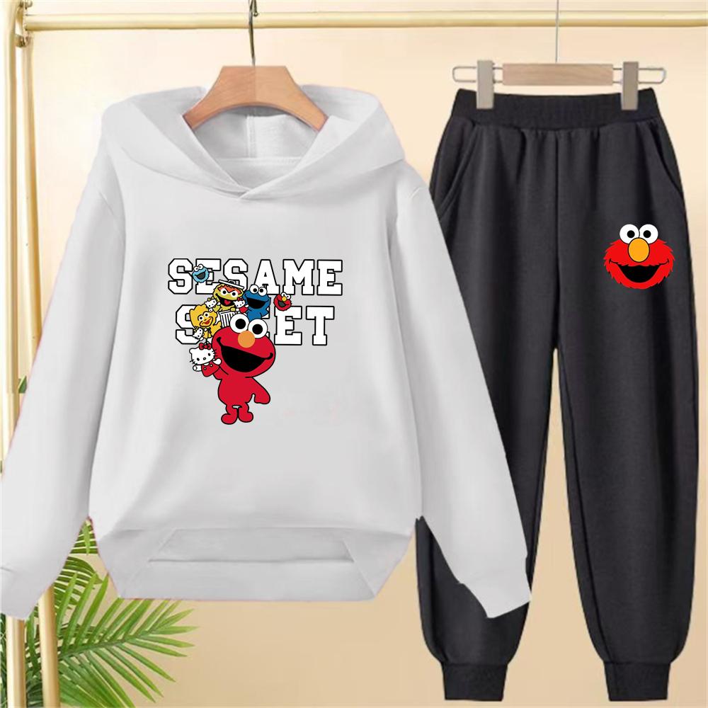 

Sesame Street Children s Hoodie Suitable hooded sweatshirt outerwear+pants set autumn clothing for Age 160