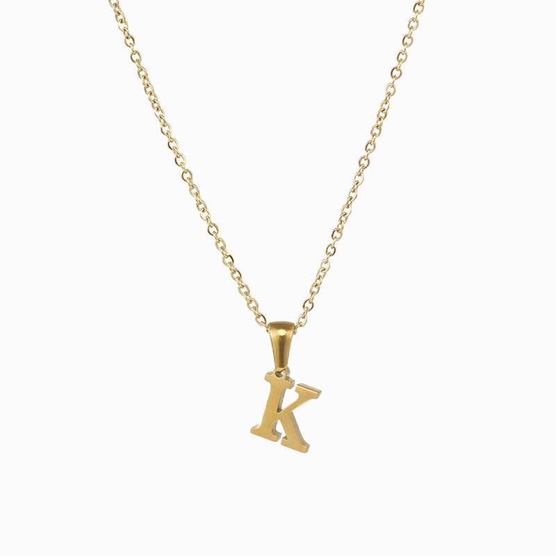 26 Letter Necklace Women's 18K Simple Fashion Non-fading Pendant Jewelry 2026