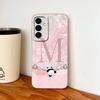 For Samsung Galaxy A17 A07 Case Cute Panda Letters Soft Liquid Silicone Phone Cover For SamsungA 17 A 07 Upgrade Bumper Funda