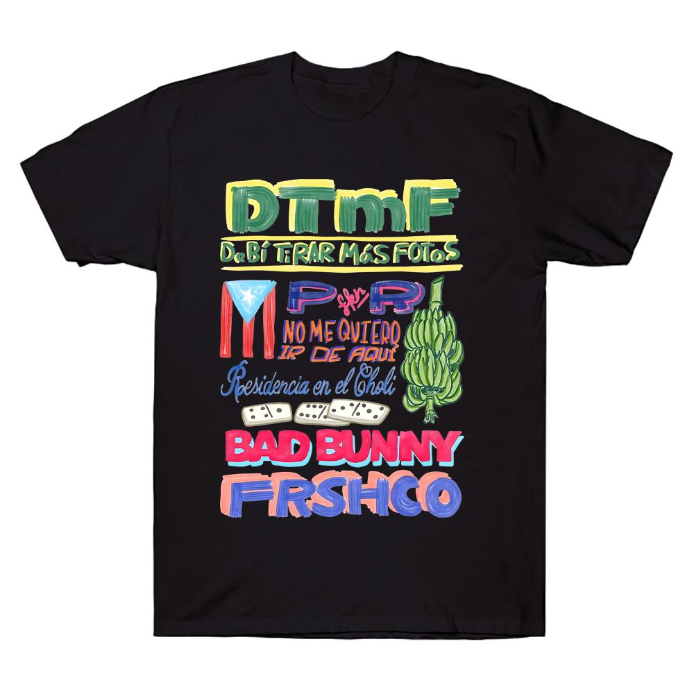 

Мерч DTMF Резиденция Тур Футболка Рэпер Bad Bunny Футболка Оверсайз Хлопок Высокое Качество Харадзюку Футболки Хип-Хоп Женская Мужская Одежда 4XL
