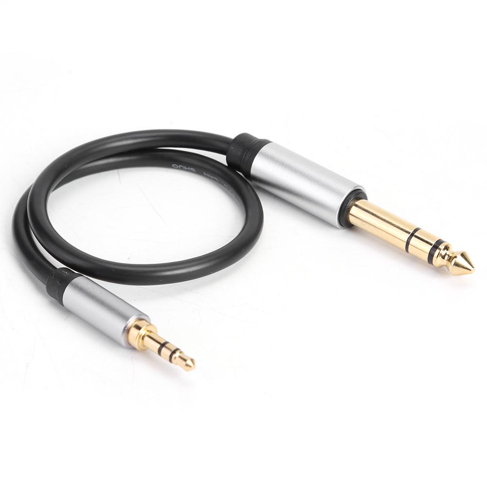 Black 3.5mm Jack Male to 6.35mm Plug Male TRS Headphone Adapter Converter Cable  Alloy Oxide Shell Beautiful and