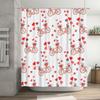 Retro Bicycle Pattern Shower Curtain Romantic Red Floral Decor for Bathroom Size: 72''x84'' |.com