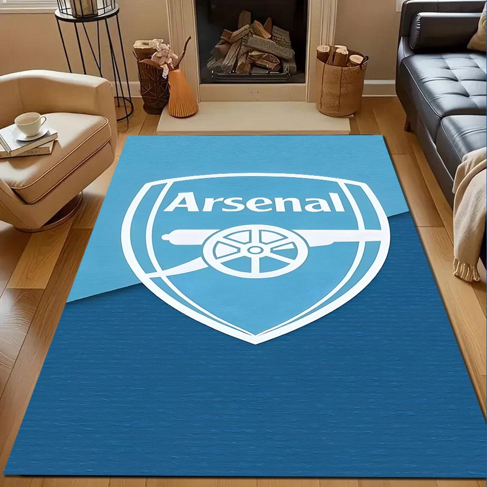 Arsenal Logo on Blue Background Patterned carpet, non slip mat suitable for living room and bedroom sofas