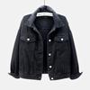 Damen Übergröße Koreanischer Stil Farbige Jeansjacke - Kurz, Lockere Passform, Langärmlig, Frühling & Herbst Kollektion