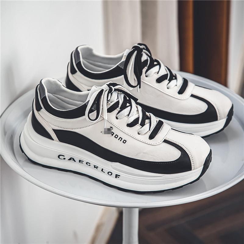 Designer Luxury Chunky Sneakers for Men Fashion Casual Color Block Leather Breathable Height Increased Platform Running Shoes