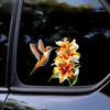 QT2417#15cm Vibrant Yellow Flowers & Hummingbird Car Sticker for Laptop, Truck,Motorcycle, Window