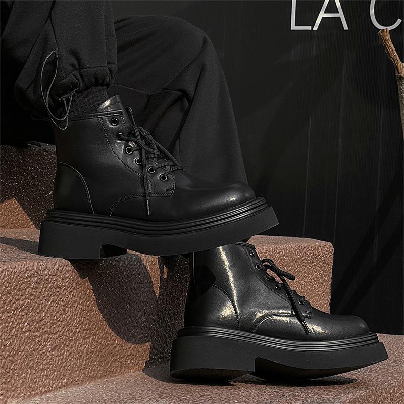 Martin boots men's British wind locomotive handsome tooling low-top Chelsea boots heightening leather shoes tide 5011-W