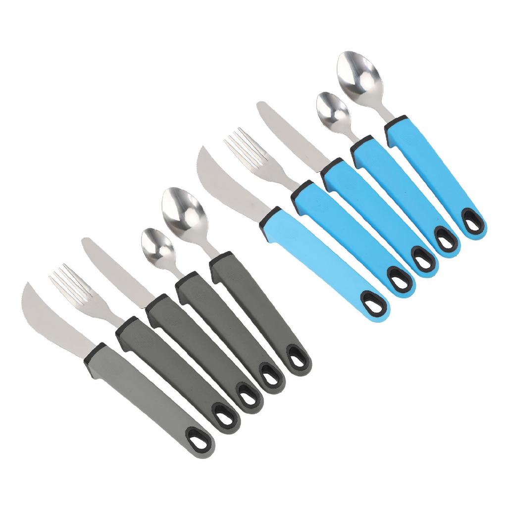 5pcs Adaptive Cutlery Set Anti Shake Adaptive Utensils Set Adaptive Flatware Set with Nonslip Handle