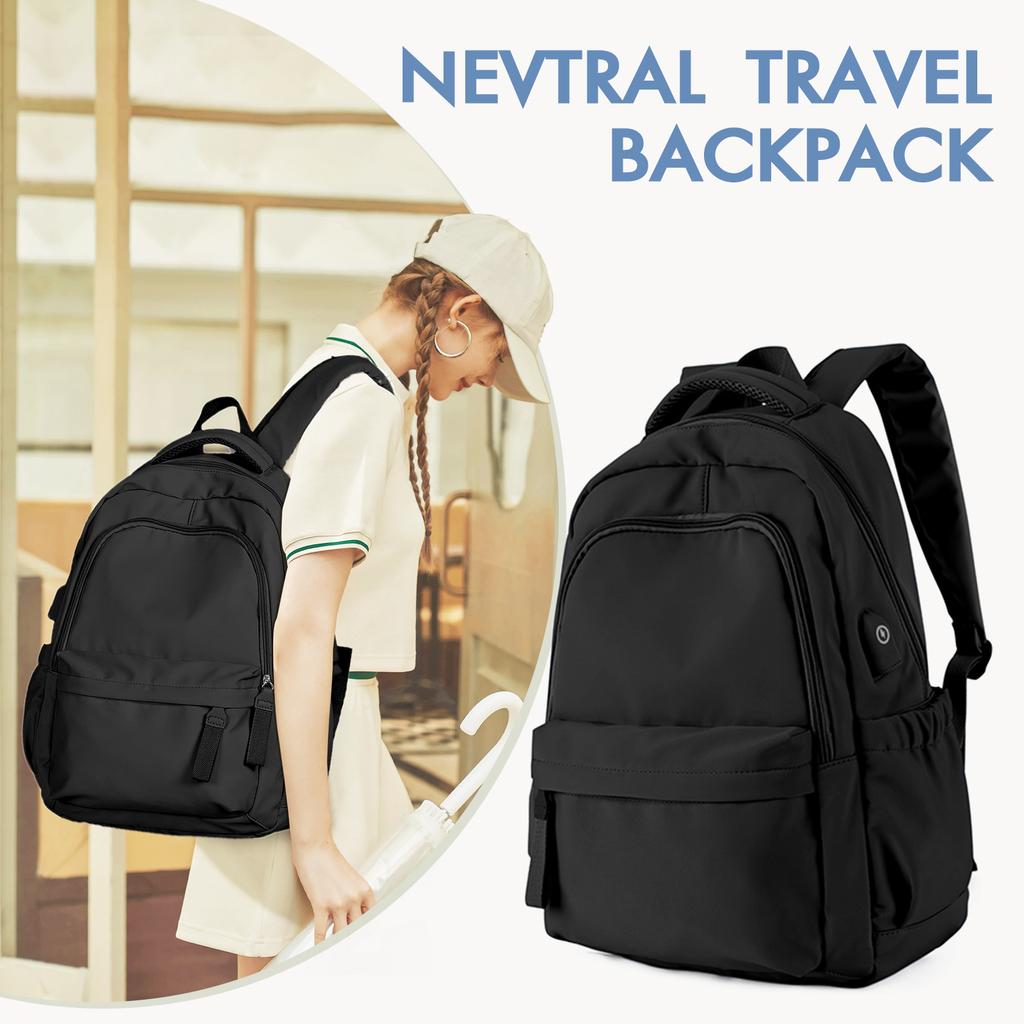 Korean Canvas School Bag Women 2025 New Men'S Minimalist Backpack Versatile Backpack Large Capacity Travel Bag Unisex Rucksack