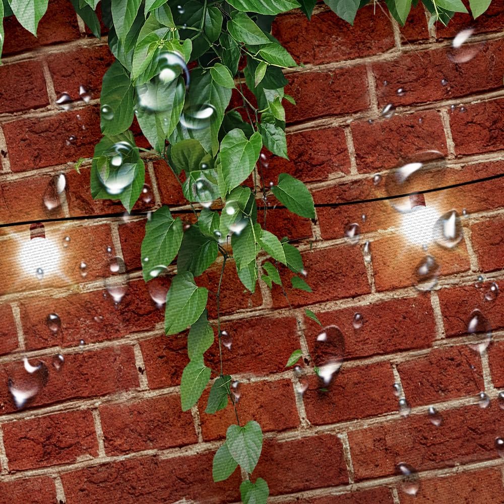 Red Brick Wall With Vines And Lights Pattern Waterproof Shower Curtain 180X200Cm Rustic Farmhouse Style Bath Curtain Home Decor