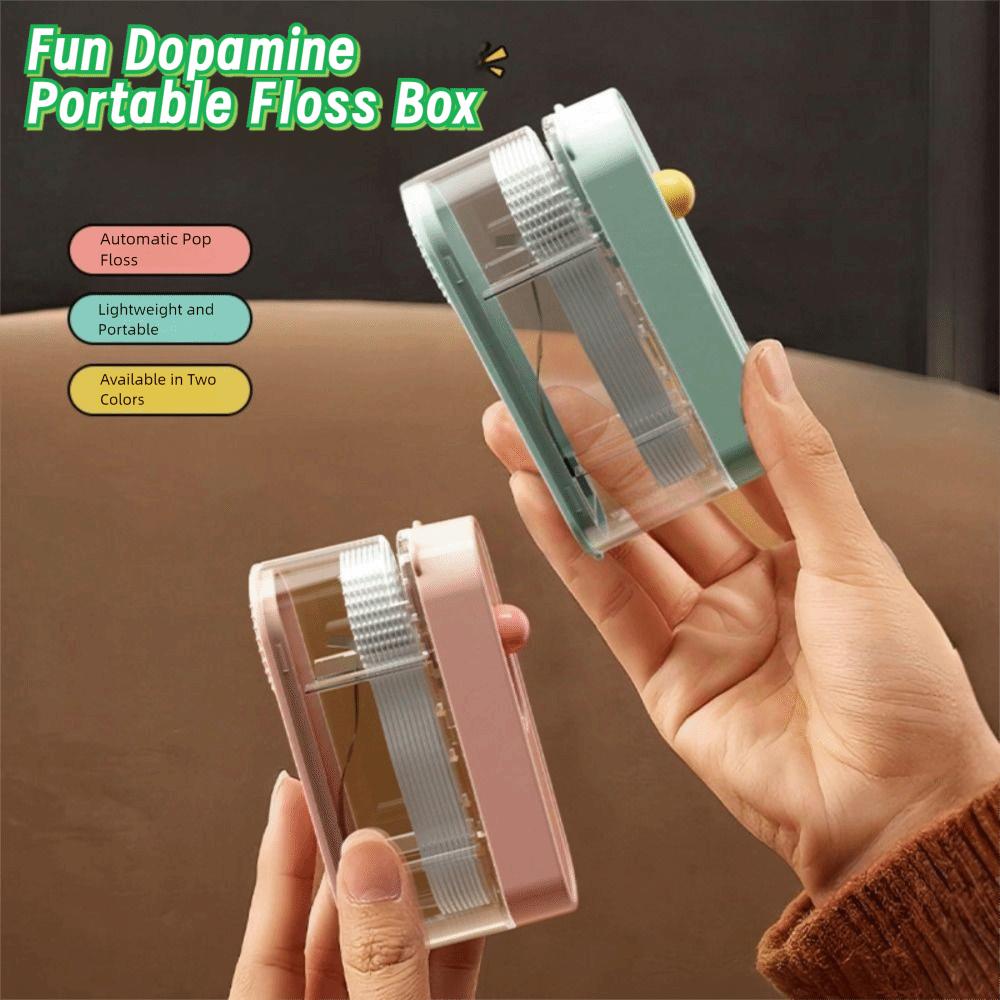 Press-on Automatic Pop Dental Floss Box Dustproof Mini Teeth Stick Case Oral Cleaning Tools