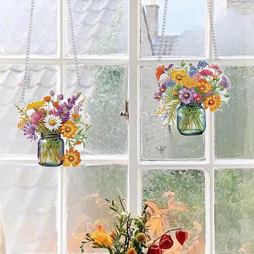 Animal Special Shape Diamond Painting Decor Rhinestone Diamond Art Pendants DIY Diamond Art Pendant Kit for Garden Window Decor