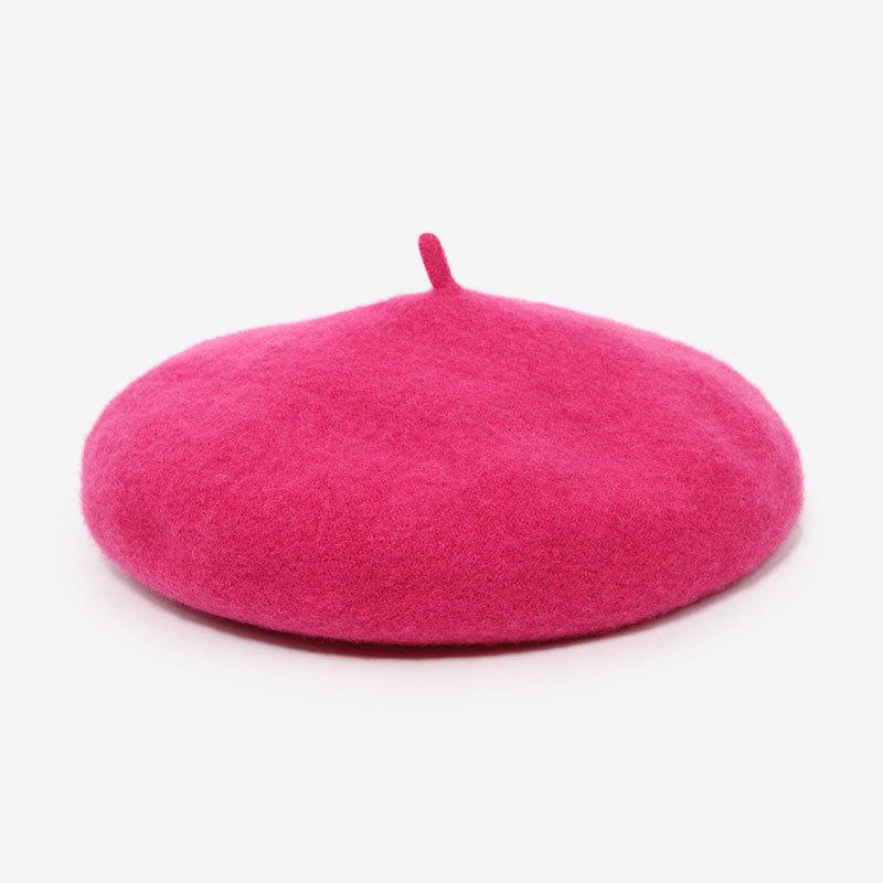 Wool Felt Beret Women British Style Girls Beret Hat Lady Solid Color Winter Hats