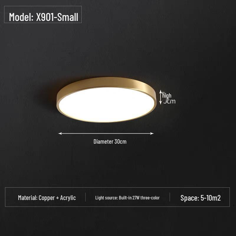 Gold Modern Minimalist Ultra-Thin Nordic LED Ceiling Light for Bedroom