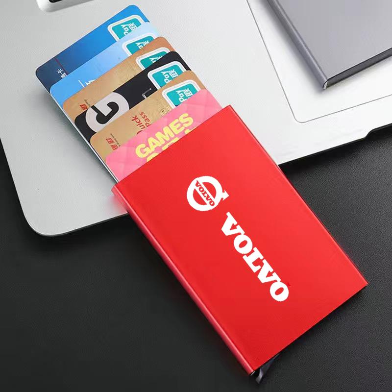 Anti-theft Smart Bracket Slim ID Card Holder Metal Bank Credit Card For Volvo XC60 XC90 S60 V50 V60 V70 V90 S90 Accessories