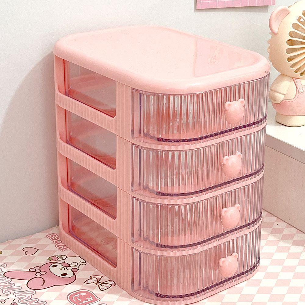 Desktop Multi-layer Drawer Storage Box Organizer Desktop Stationery Box Pen Holder Cute Children's Hair Accessories Storage Rack