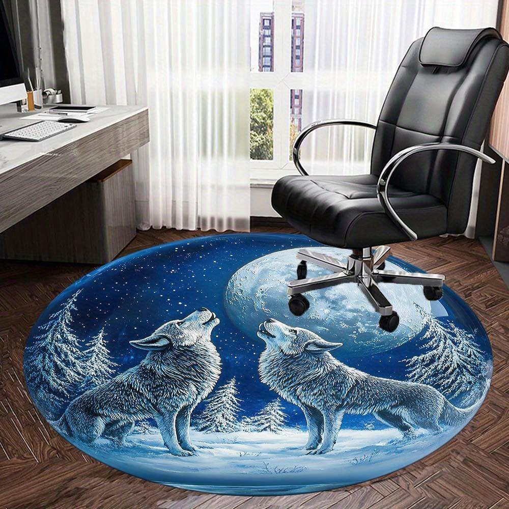 Wolf Under The Moon Rug Suitable For Office Reception Decorative Carpet Office Chair Protection Carpet And Also Suitable For Gifts To Relatives And