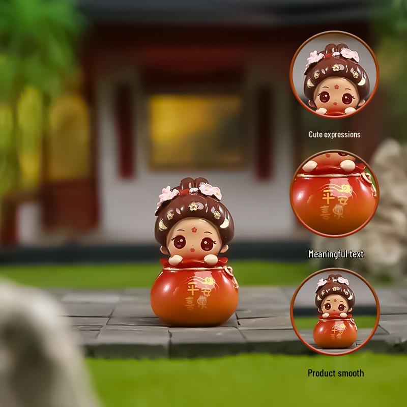 Ancient Style Omamori Beads Blind Box - Cute National Tide Doll Ornament & Lucky Bag Gift for Spring Festival