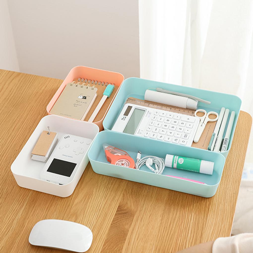 Drawer Separated Storage Box Kitchen Tableware Small Box Rectangular Plastic Desktop Cosmetics Organizer