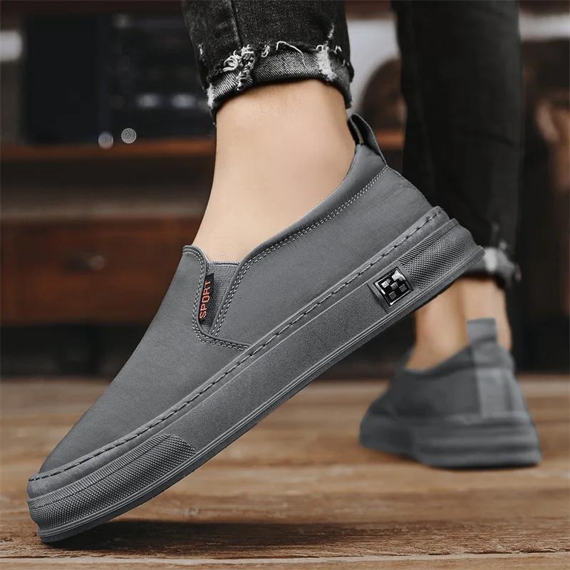 Fashion Breathable Summer Men's Canvas Shoe Comfortable Low-cut Vulcanized Shoes Men Espadrille Non-slip Casual Shoe Men Flats Shoes