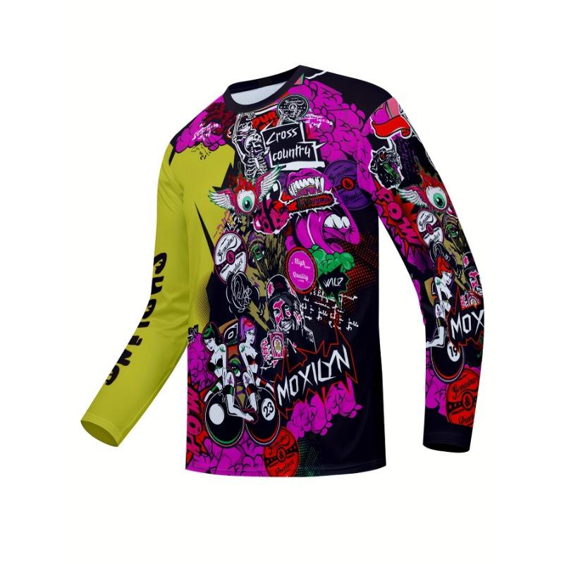 Men Breathable Enduro Motocross off Road Mountain Bike Mtb Jersey Cycling Top Riding  Fitness Top Cycling Top